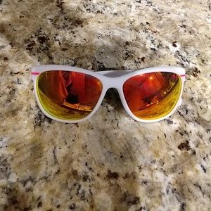 Fila white and pink mirrored sunglasses
